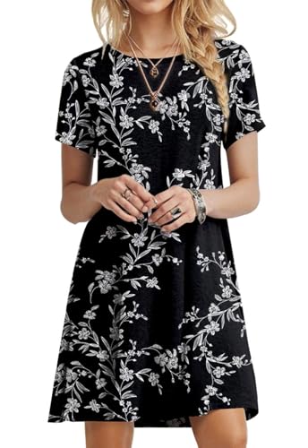 Image of POPYOUNG Women's Dress Fall Outfits Casual Midi Sundress