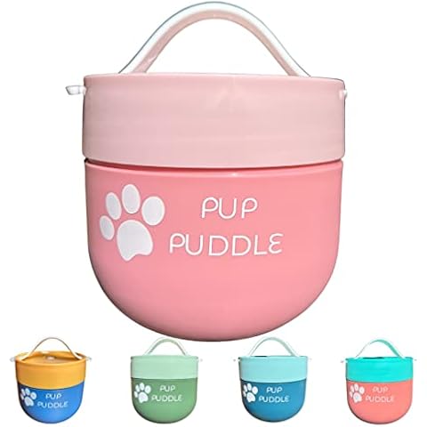 Leak Proof Pup Puddle Insulated Travel Dog Water & Food Bowl with lid. Cold, Fresh, Portable, Car Cover