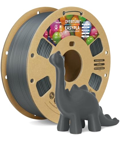 OVERTURE Easy PLA 1.75mm 3D Printer Filament, 1kg Cardboard Spool (2.2lbs), Dimensional Accuracy +/- 0.03mm, Fit Most FDM Printer (Easy Space Gray)