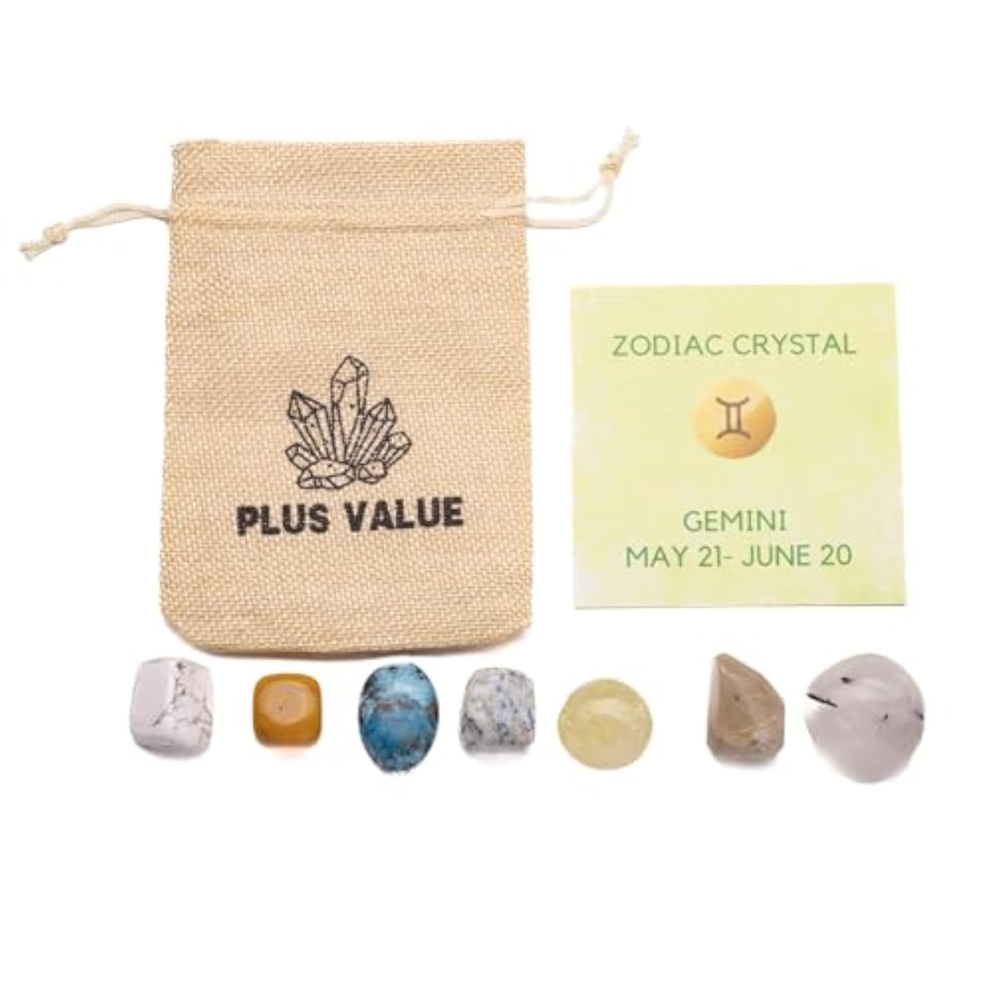 Zodiac Crystal Bag for Gemini, Lucky Birth Stones
