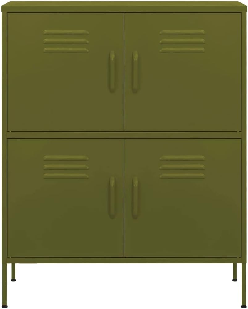Metal Lockers, Storage Boxes, Storage Cabinet, Composite Steel Lockers with Card Slots Olive Green 31.5"x13.8"x40" Steel