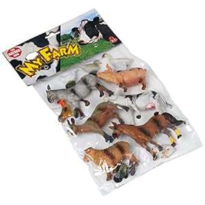 PETERKIN | My Farm – 12 Piece Farm Animal Figure Set | Includes horse, donkey, cow, sheep, goat, pig, chickens, duck, swan and rabbit | Farm Animals & Figures | Ages 3+