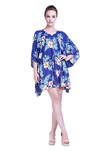 Image of Matchable Family Hawaiian Luau Men Women Girl Boy Clothes in Hibiscus Blue
