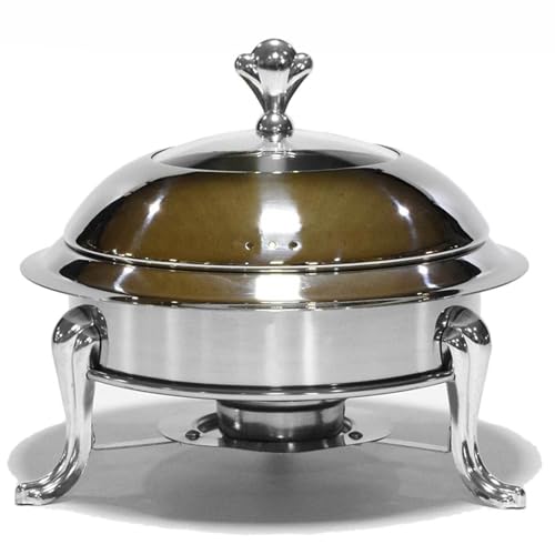 Juego de calientaplatos para bufé, juego de calientaplatos redondos para bufé, juegos de calientaplatos y calentadores de comida para bufé de acero inoxidable para fiestas, reuniones y bodas, B-24 c