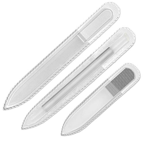 Genuine Czech Glass Nail File Set - Multi-Functional Shiner Buffer, Double Sided Different Grit Etched Surface, Manicure & Pedicure, Professional Nail Care Tool, Eu Quality By Gladzy #TOP11