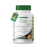 fairvital Gélules de curcuma, 500mg d'extrait de curcuma par gélule, 120 gélules, HAUTEMENT DOSÉES, curcumine 95% avec biopérine (pipérine)