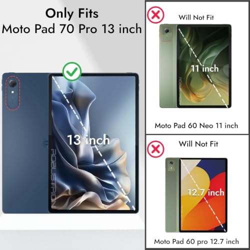 Image of Robustrion Case for Moto Pad 70 Pro 13 inch Cover Case with [Pencil Holder] [Soft Flexible Case] for Motorola Pad 70 Pro 13 inch Cover Case [Auto Sleep Wake Support] - Grey