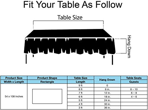 Black Plastic Tablecloths 3 Pack Disposable Table Covers 54 X 108 Inches Shower Party Tablecovers Peva Vinyl Table Cloths For Rectangle Tables Up To 8 Ft And Picnic Bbq Birthday Wedding Banquet #TOP4