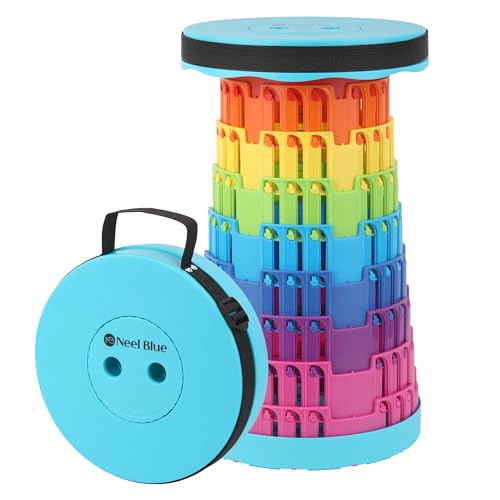 Trimming Shop Telescopic Folding Stool Portable Seat 440lbs Rainbow