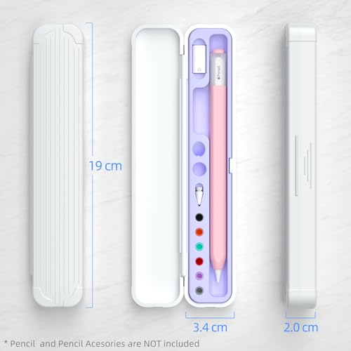 Image of AZF Hard PC&Silicone Magnetic case for Apple Pencil case(Apple Pencil Pro /2nd Gen /1st / (USB-C) / Pro and Samsung Galaxy S-Pen Series Pencil Protection Carrying Case. (Lavender Purple)