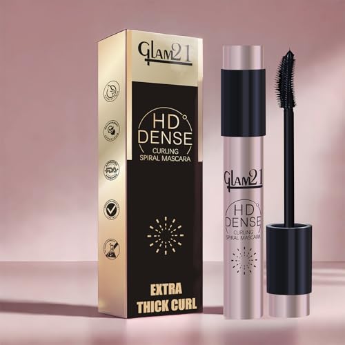 Image of Glam21 HD Dense Eyeliner, 6ml & Mascara, 10ml Combo | Shiny Finish Eyeliner | Waterproof Mascara with Petite Brush | Smudge-Proof, Volumizing, Eye Makeup Duo | Up to 16hrs | Combo Pack Of 2