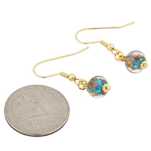 Glass Of Venice Murano Glass Starlight Balls Earrings - Teal2