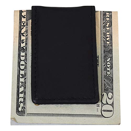 Image of LB LEATHERBOSS Men's New Leather Strong Magnetic Money Clip (Skull)