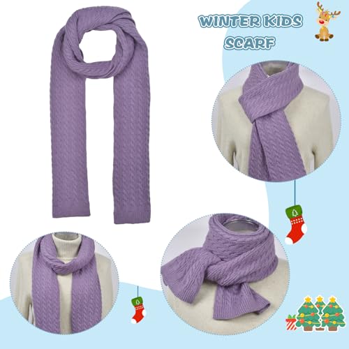 Kids Winter Hat Gloves Scarf Set for 2-14 Years Old Warm Fleece Lining4