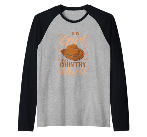 Es curioso que a esta chica le encante la música country Camiseta Manga Raglan