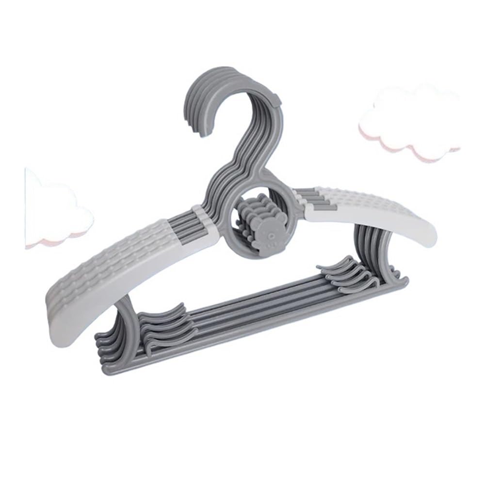 Clarture Adjustable Non-slip Clothes Hangers - 5/10pcs Cute Closet Organizer for Efficient Storage(Grey,5PCS)