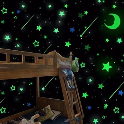 Vinilos decorativos estrellas y lunas luminiscentes 20 pzas