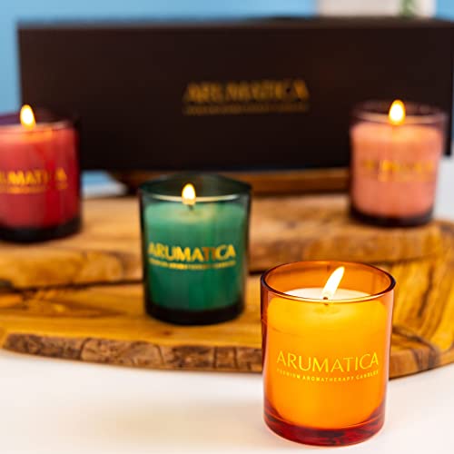 Arumatica Premium Aromatherapy Candles | Scented Candle Gift Set For Women | Bath Candles For Tub Relaxation | Aromatherapy Gifts For Women | Stress Relief - Self Care Gifts For Women (4 Pk, 20 Oz) #TOP5