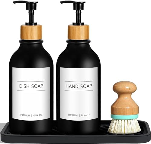 Glass Soap Dispenser With Ceramic Vanity Tray And Stainless Steel Pump, Kitchen Soap - View #13