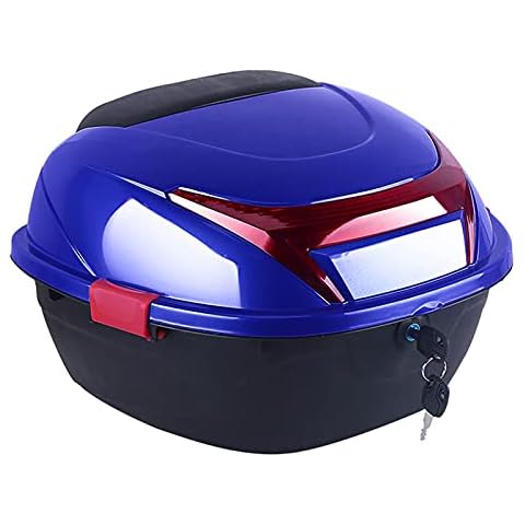 YYHJ Universal Motorcycle Rear Top Box Tail Trunk Luggage Storage Case, Hard Case with Mounting Hardware, Storage Carrier Rear Case with Soft Backrest, Can Store Helmet Cover