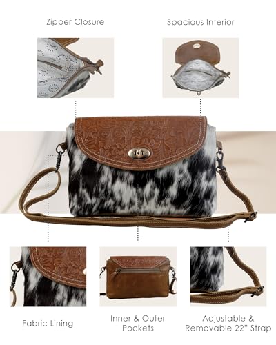 Myra Bag Procrastination Leather & Cowhide Bag Upcycled Cowhide & Leather S-29784