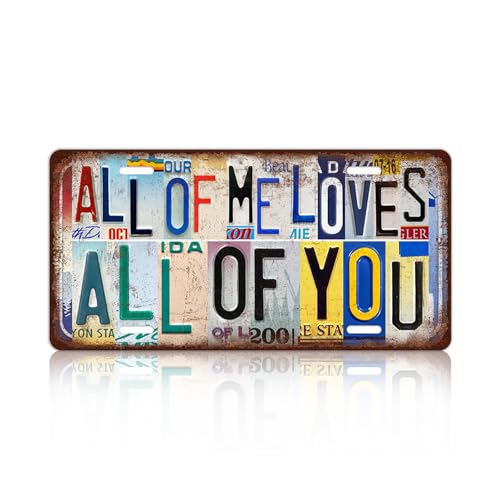 Vintage All Of Me Loves All Of You Metal Tin Sign Wall Decor