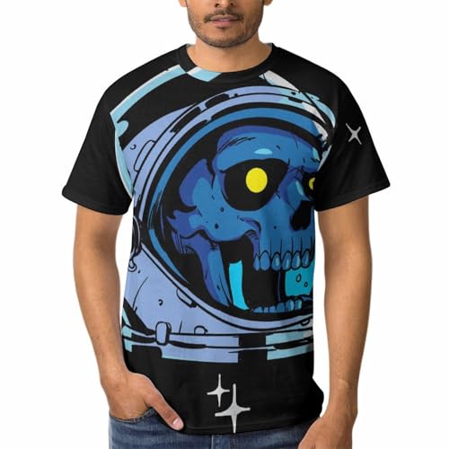 Tête de mort de l'espace homme t-shirts col rond pour en finir avec les hauts sans forme
