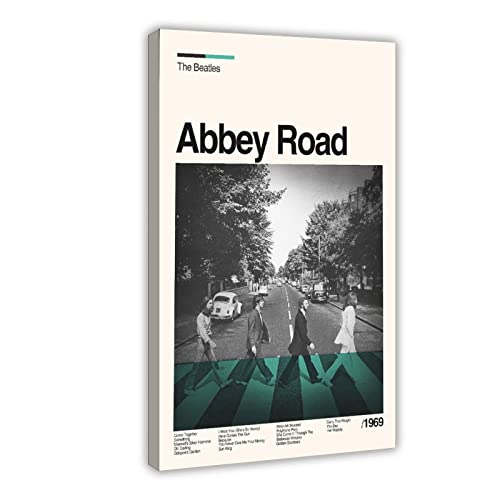 ZOLULA Poster sur toile The Beatles Abbey Road Album Poster Décoration murale pour salon, chambre à coucher, style cadre, 40 x 60 cm - Les Beatles, Paul McCartney, John Lennon, RIngo Starr, George Harrison ZOLULA Poster sur toile The Beatles Abbey Road Album Poster Décoration murale pour salon, chambre à coucher, style cadre, 40 x 60 cm