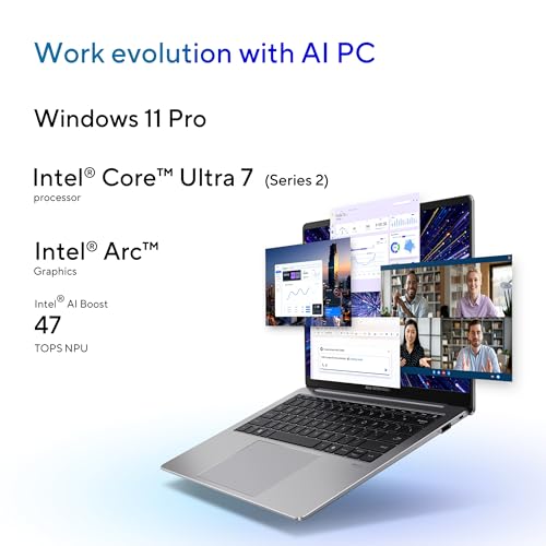Image of ASUS ExpertBook P5 Copilot+ PC AI Laptop, Intel Core 7 Processor 258V, 32GB RAM, 1TB SSD, WiFi 6E, Windows 11 Home, Misty Grey, P5405CSA-DH76