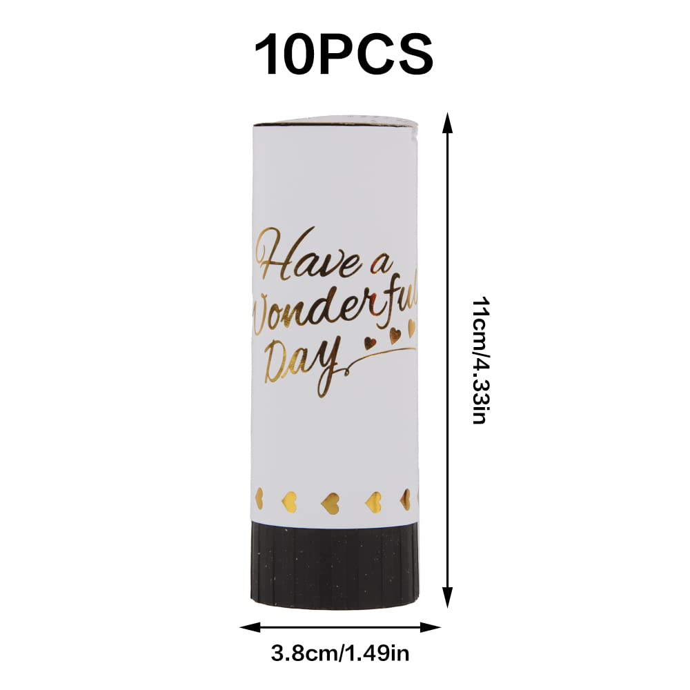 Cannoni Spara Coriandoli Biodegradabili - 10 Pezzi Per Feste, Matrimoni E Compleanni, Colore Rosa Oro - Foto 9