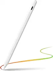 Caneta Pencil Para Apple iPad Sensível à Inclinação, Rejeição de Palma da mão e Display de Bateria acompanha, for iPad 10/9/8/7/6th Gen, Air 11"-13"/M2/5/4/3rd, Pro 11"/12.9"/13"/M4, Mini 6/5th