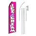 NEOPlex - "Ice Cream Cones" Complete Flag Kit - Includes 12' Swooper Feather Business Flag With 15-foot Anodized Aluminum Flagpole AND Ground Spike