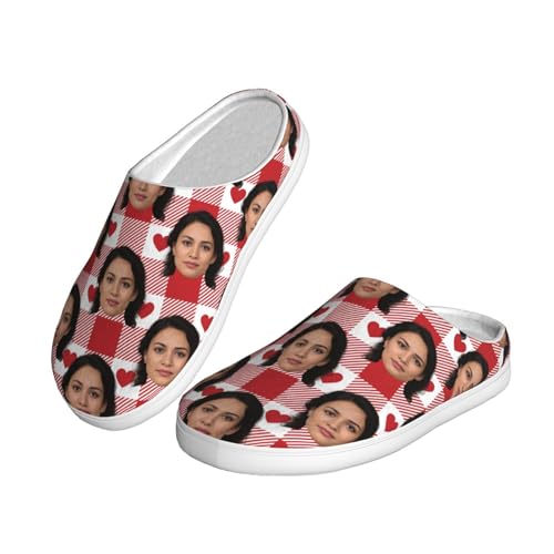 Custom Christmas Snowflake Slippers Personalized Face Photo Non-Slip Fluffy Slippers for Women Men Customized Unisex Comfy Warm Slippers for Christmas2