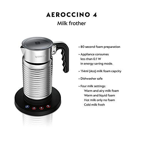 Nespresso Profi Zenius Kaffeevollautomat mit Aeroccino4 (Milchaufschäumer) und 100 Kaffeekapseln, ideal für kleine Büros - Silber – Bild 4