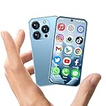 CoolBuBu Mini Smartphone,Mini Phone 4G with 3.88" HD Full Screen,3GB+32GB,2000mAh,Android 12,World's Smallest mobile Phones for Kids,Dual Camera,Small Kids Smart Phone,GPS/Face ID/Dual SIM (Blue)