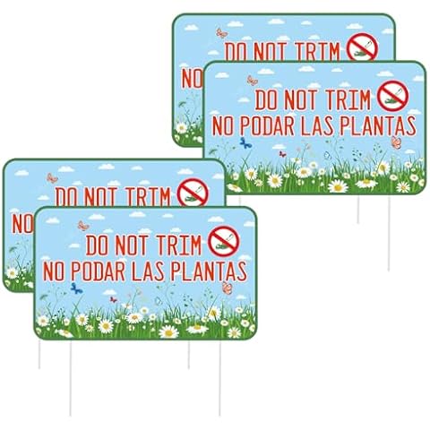 4pcs Bilingual Do Not Mow Yard Signs Cover