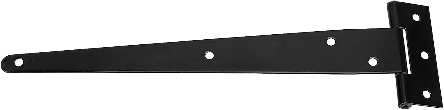 12 Pack 10 Inch T Strap Door Hinges, Heavy Duty Barn Door Hinges, Black T Strap Shed Hinges for Gate, Fence