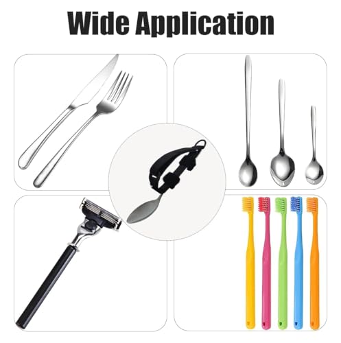 2PCS Adjustable Holding Cutlery Makes Ideal Grip Aid for Holds Utensils Tools,Spoon Fork Universal Cuff Utensil Holder Strap,Suitable for Elderly or Individuals with Weak Grip (2) - Image 6