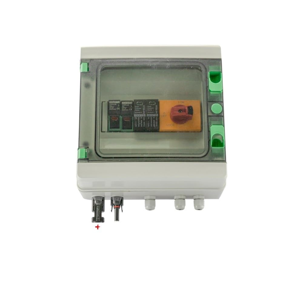 Scatola combinatrice fotovoltaica Esterno Impermeabile 1 Stringa 1 Ingresso 1 Uscita 1000V IP65 PV Solar Surge Protezione contro i fulmini DC Combiner Box Aumenta la potenza in uscita(1in1out DC1000V)