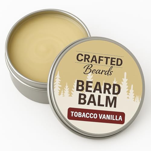 Beard Balm - Tobacco Vanilla Scent - 2oz Tin - Beard Wax - Light Hold - (TV)