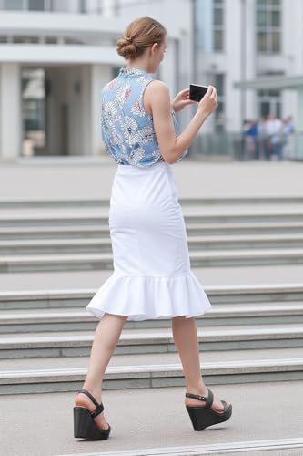 Aachcol Womens Ankle Strap Platform Wedge Sandals Open Toe High Heel Wedges Party Dress Summer Shoes 3.9 Inches Heels3