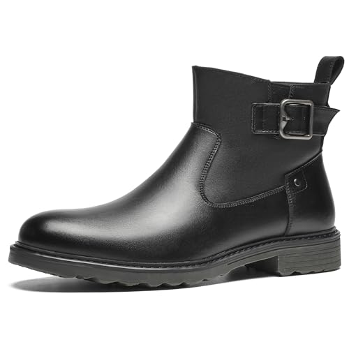 Fortis Tread Men's Chelsea Boots with Zipper & Buckle – Ideal for Commute & Casual Wear
