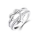 JO WISDOM Bague Coeur Infini Argent 925/1000 Femme avec AAA Zirconium,Bijoux pour Femmes