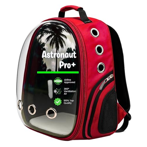 Image of Buraq Astronaut Pro Pet Carrier Backpack (41L x 32W x 26H cm) - Transparent Bubble Capsule Design, Airline-Approved, Breathable & Ventilated Travel Bag for Cats