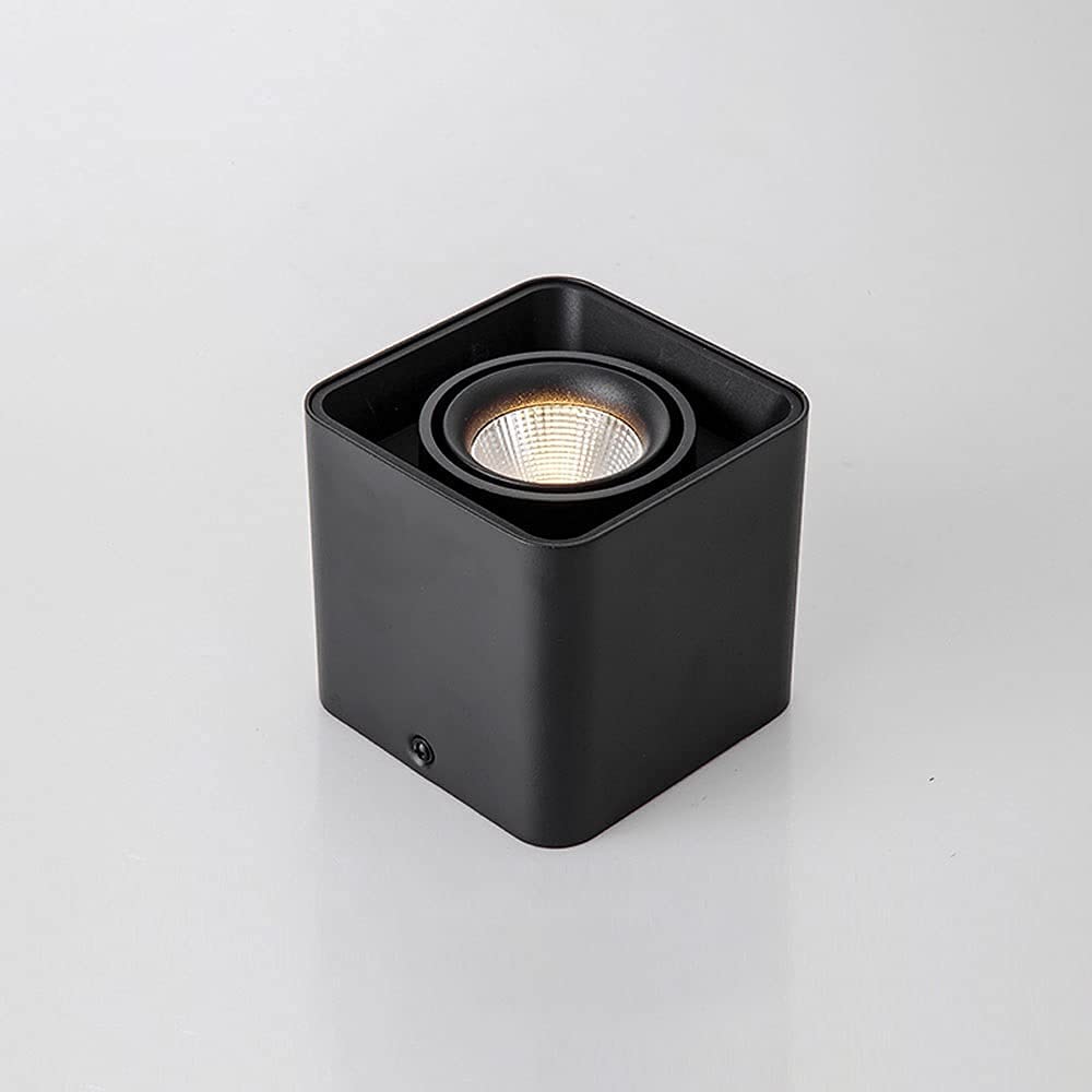 Spotlight plafond réglable 180 anti-zones d'ombre spot carré noir cuisine