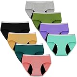 Geronmine Teen Girls Period Underwear Menstrual Leakproof Panties for First Period Starter Panty Kids Cotton Protective Brief (US, Age, 14 Years, 16 Years, Color-A)
