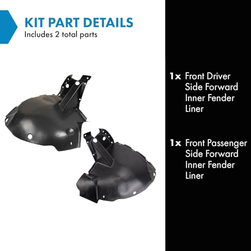 Image of TRQ Front Inner Fender Liner Set Compatible with 2003-2007 Cadillac CTS