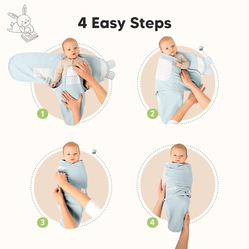 Image of 3-Pack Organic Swaddles for Newborns, Baby Swaddles 0-3 Months (Ripple) | Newborn Swaddle Sleep Sacks, Soft Cotton, Infant, Baby Swaddle Wraps, Girls, Boys, Large Hook & Loop Closure