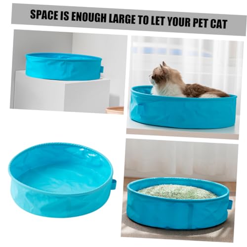 FOMIYES Caixa Dobrável Caixa De Areia Para Gatos Para Pet Loo Banheiro Portátil Bandeja Redonda Redo