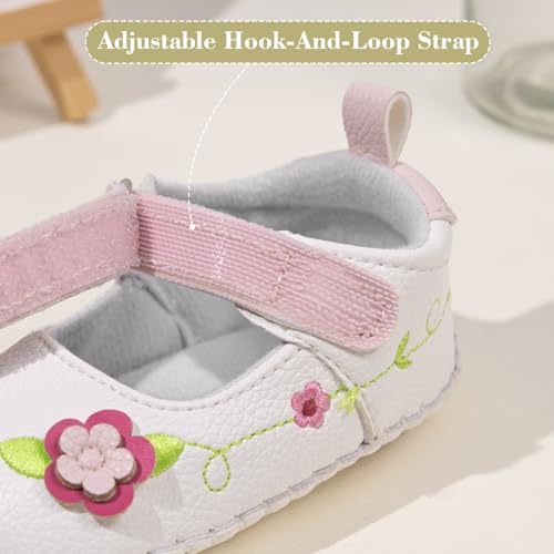 Image of Meckior Infant Baby Girl Sandals Soft Non-Slip Rubber Sole Handmade Princess Wedding Dress Shoes Toddler First Walkers
